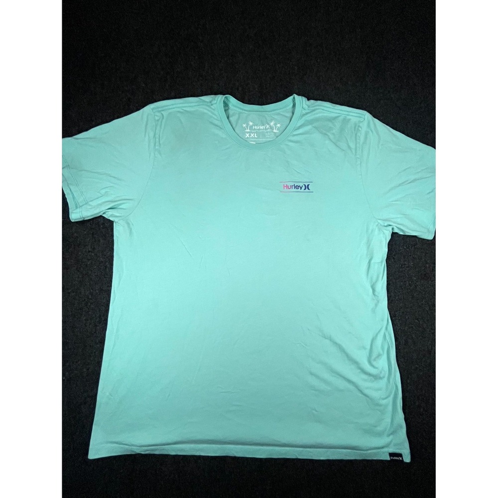 Hurley Everyday Washed T Shirt Mens 2XL Aqua Mint Logo Crew Neck Short Sleeve